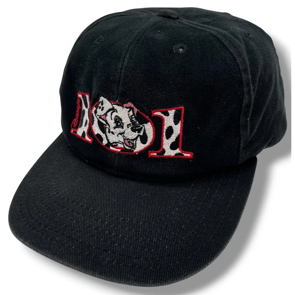 Vintage Disney 101 Dalmatians Hat Annco Black Snapback Embroidered Kids‎ Cap